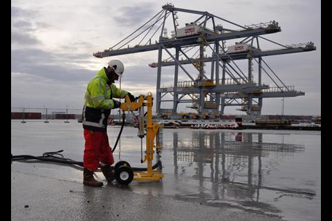 Karel Van de Moosdijk, owner of BEMO Betonboor & Zaagtechniek, and his crew, drilled nearly 1,000 holes per day during the three-year Maasvlakte 2 shipping terminal project at the Port of Rotterdam